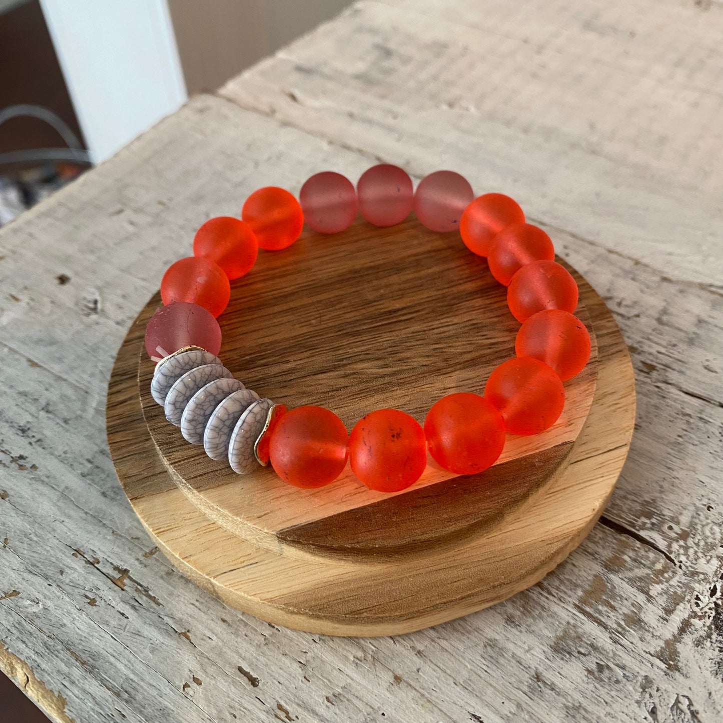 seaglass Buddha bracelets (multiple colors)