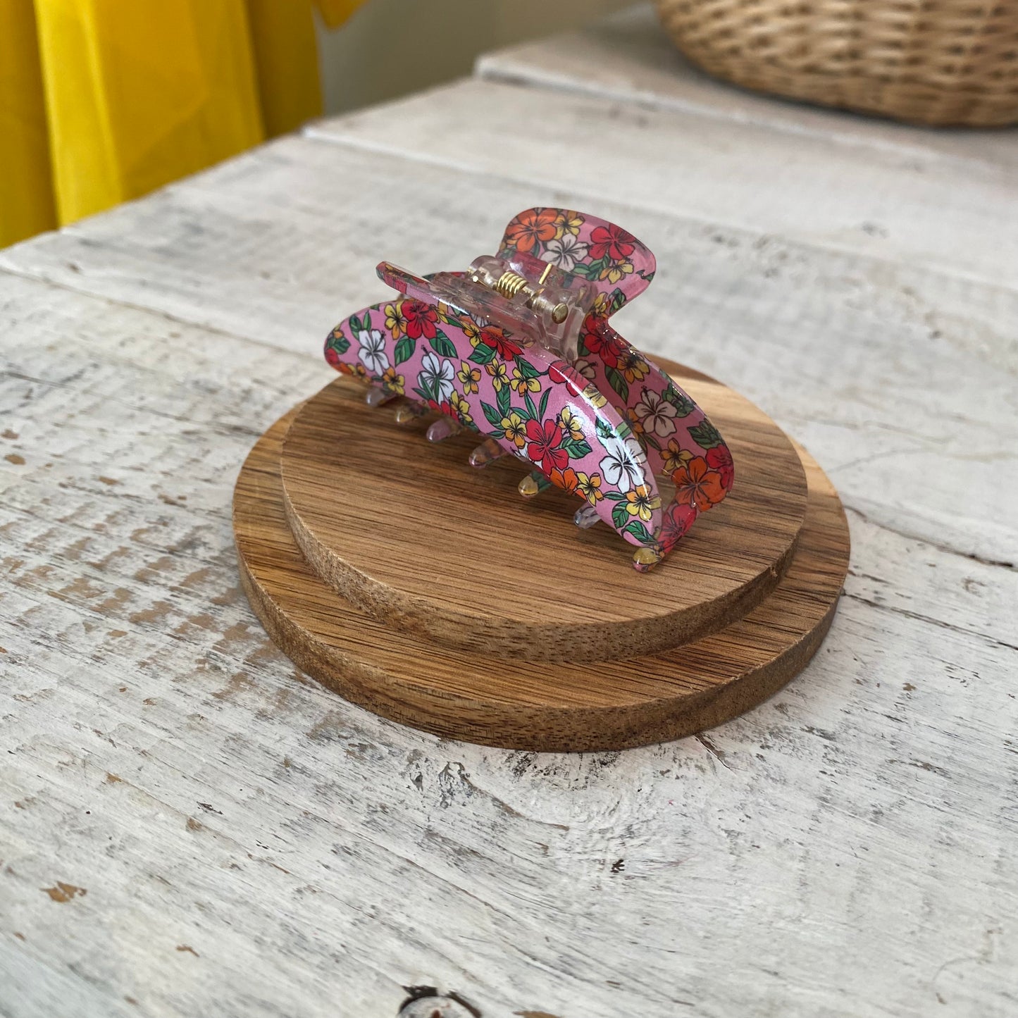 mini spring floral claw clip