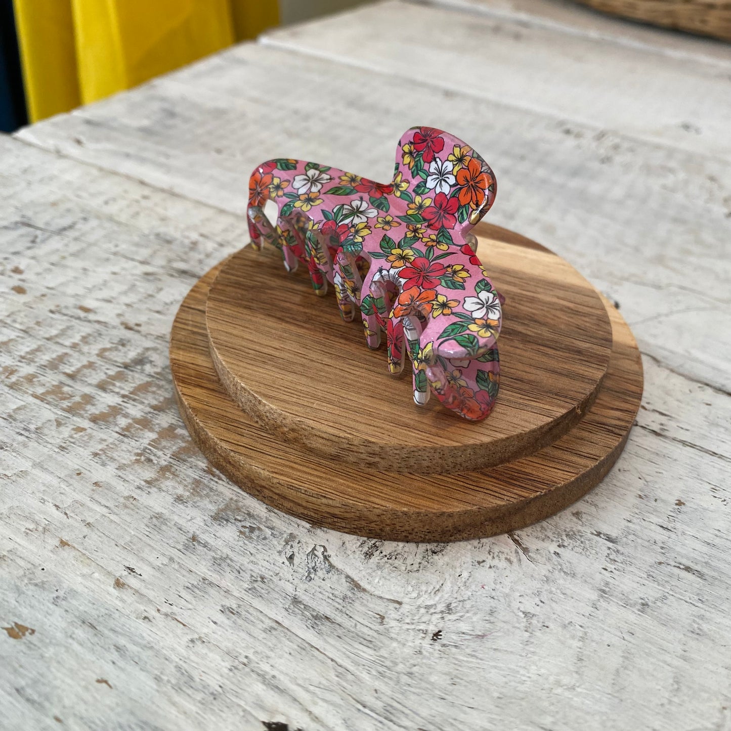 mini spring floral claw clip