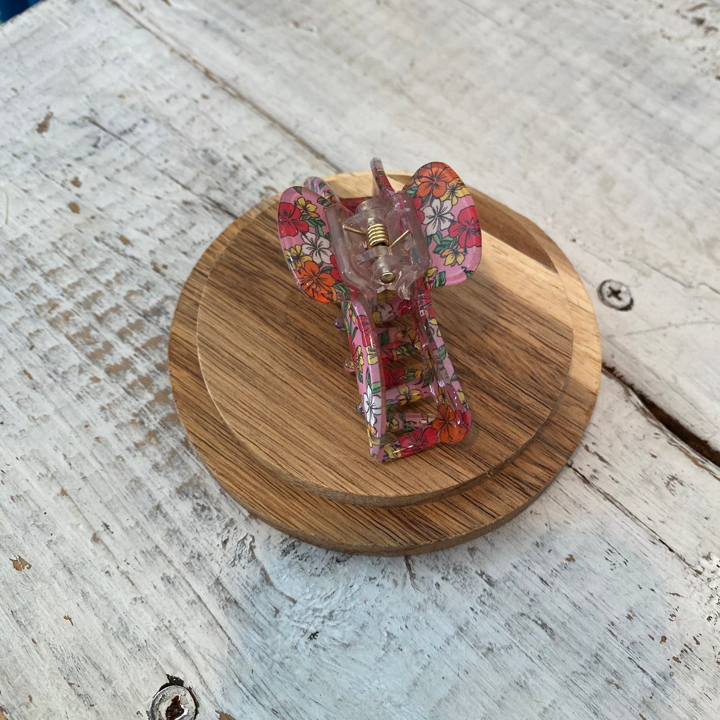 mini spring floral claw clip