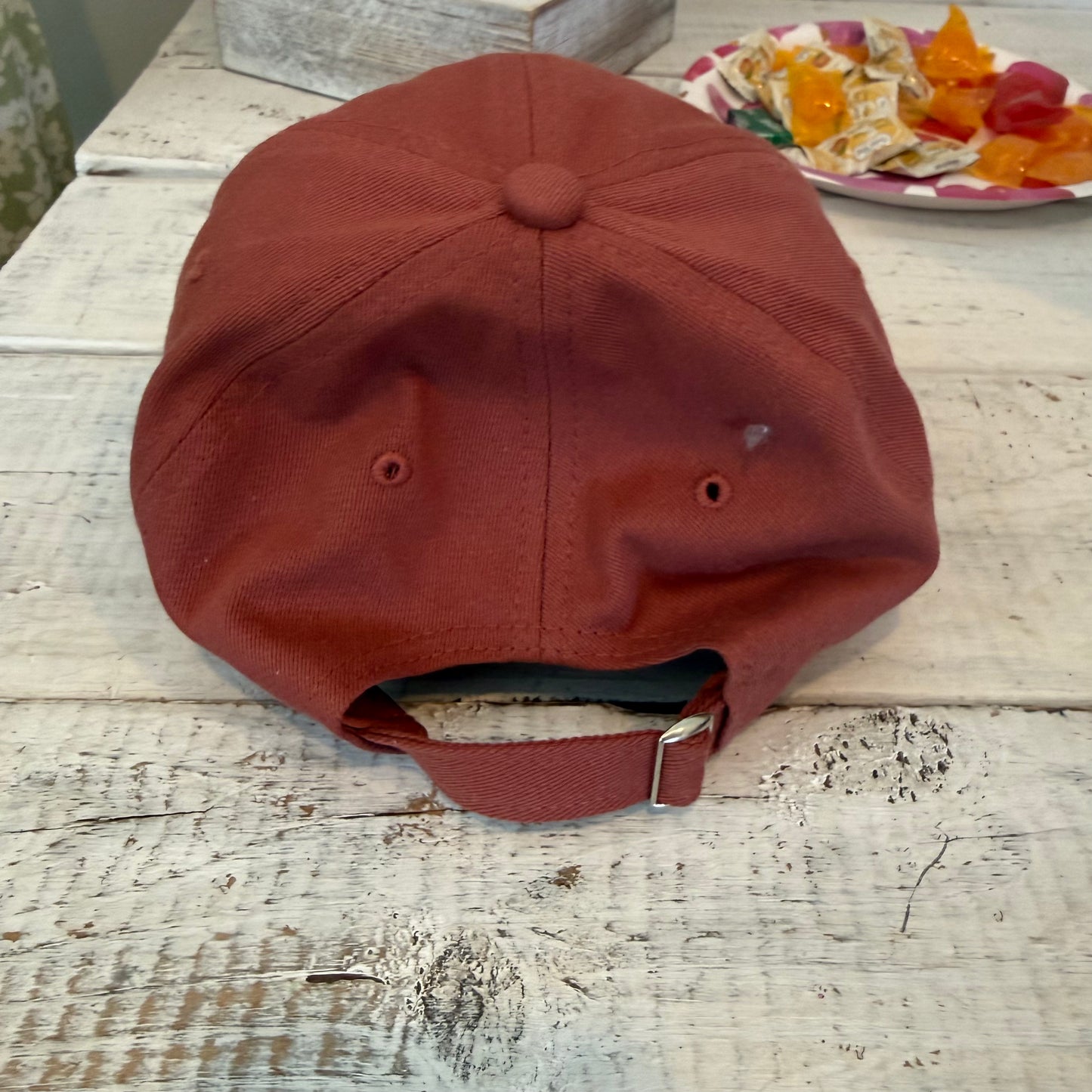 washed sherpa mama baseball cap in baked clay