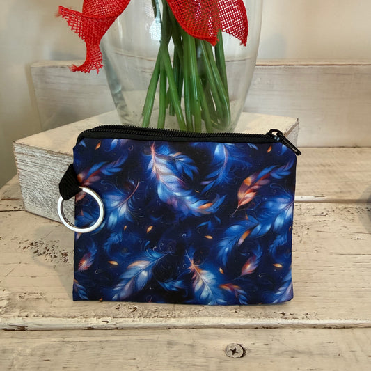 midnight feather mini pouch