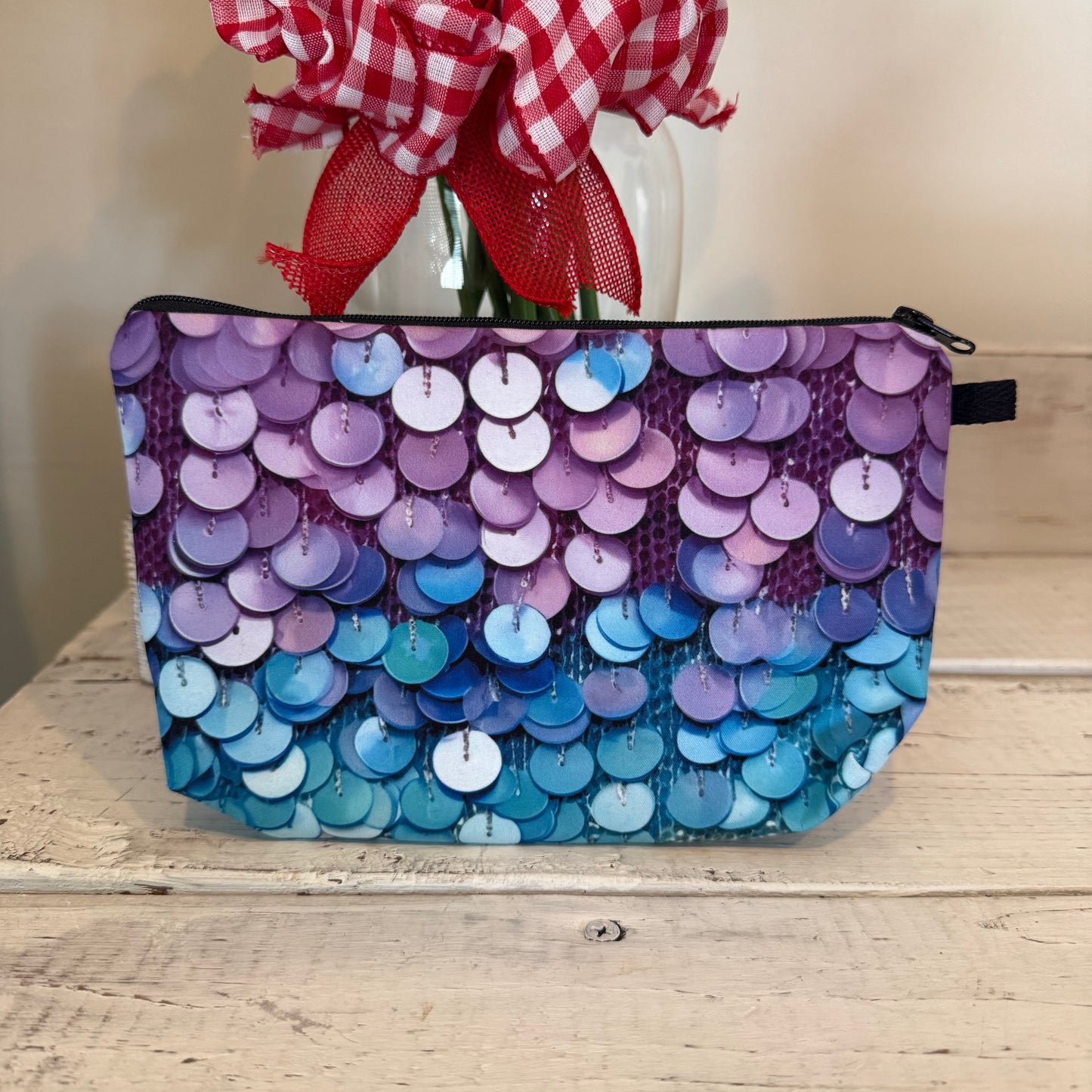 mermaid sequins (printed on only) pouch