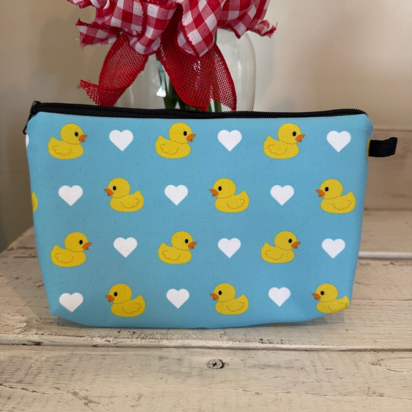 rubber ducky & heart pouch