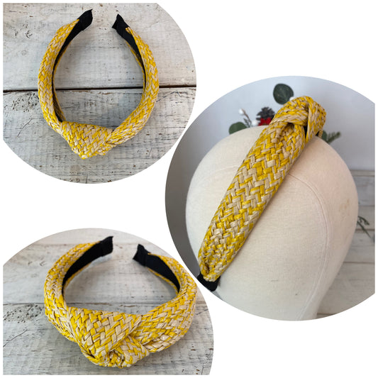 sunflower raffia woven headband