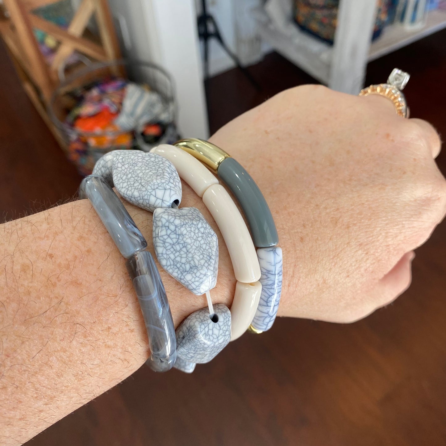 pebblestone bracelet stack