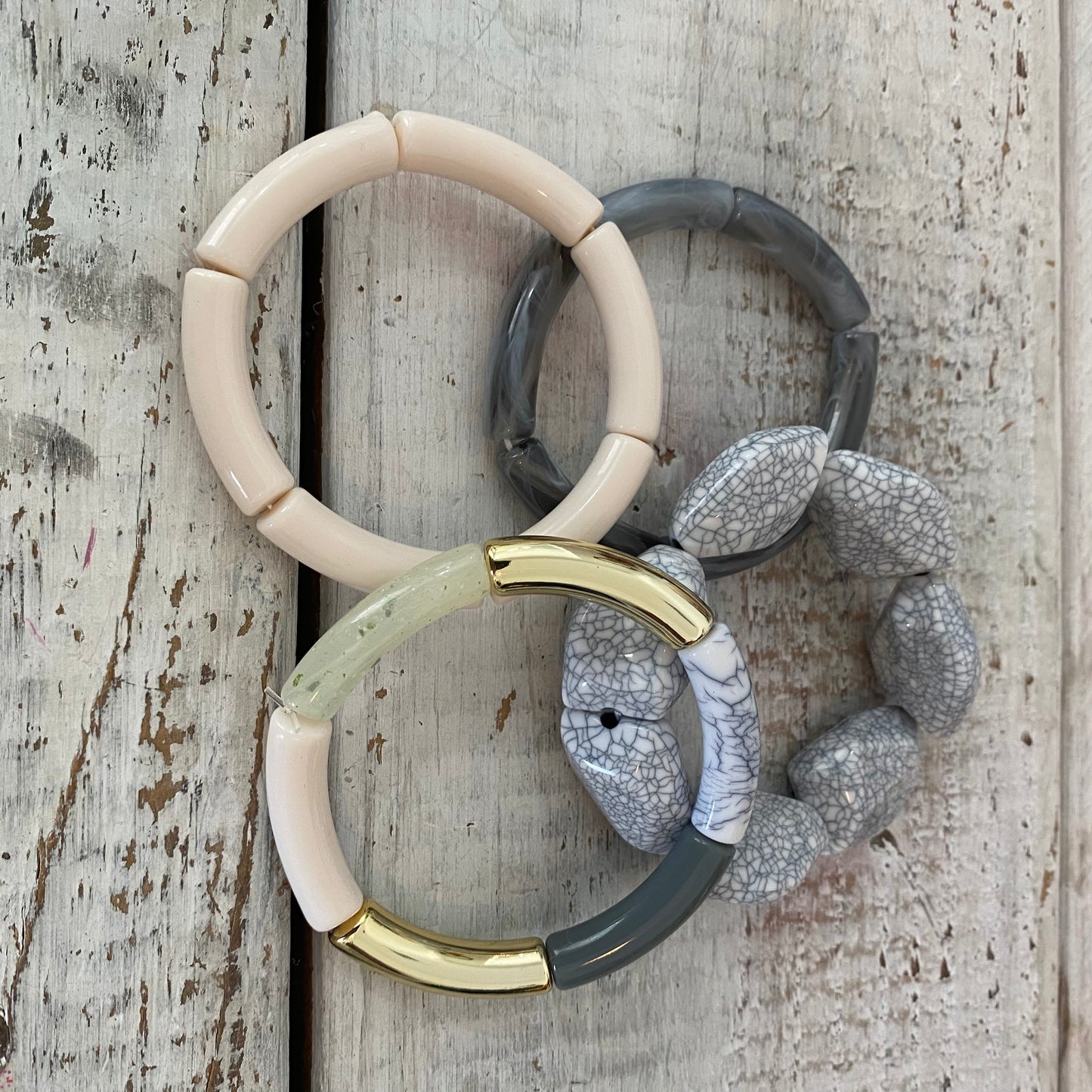 pebblestone bracelet stack