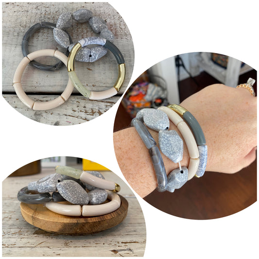 pebblestone bracelet stack