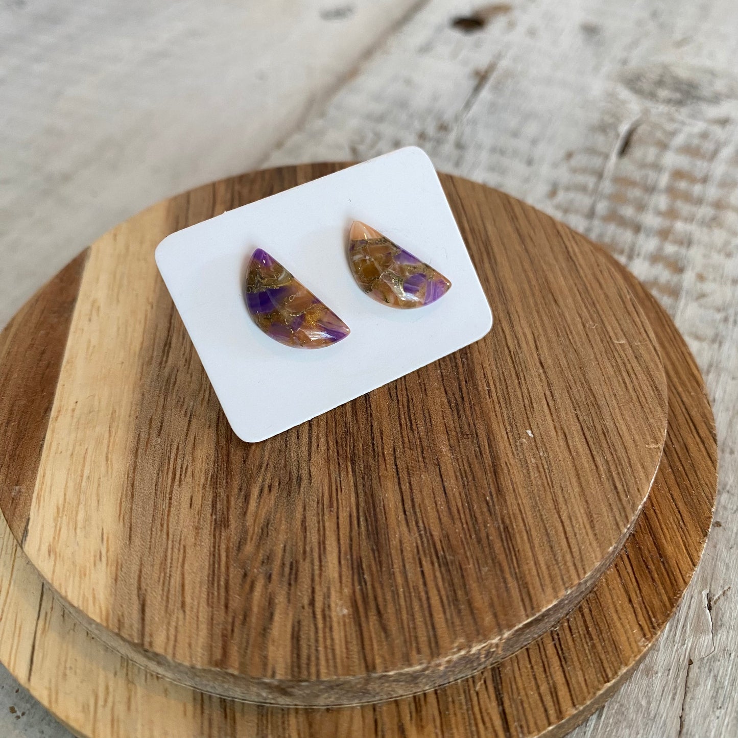 watermelon slice quartz studs