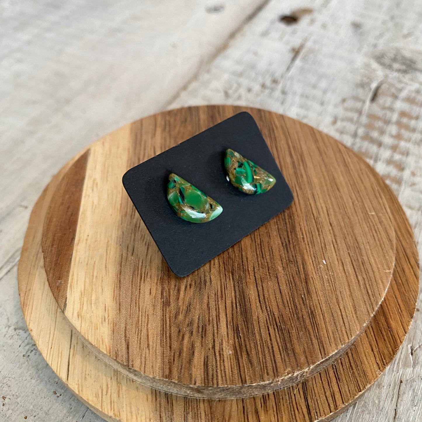 watermelon slice quartz studs