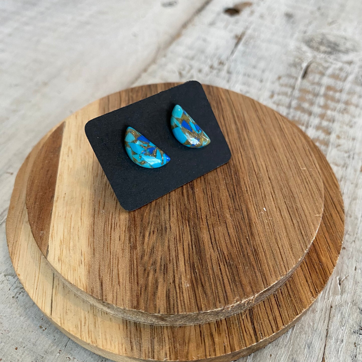 watermelon slice quartz studs