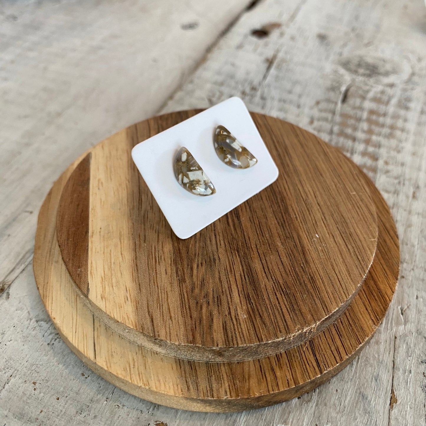 watermelon slice quartz studs