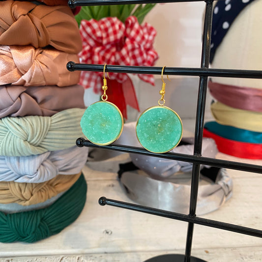 tiffany druzy drop (gold)