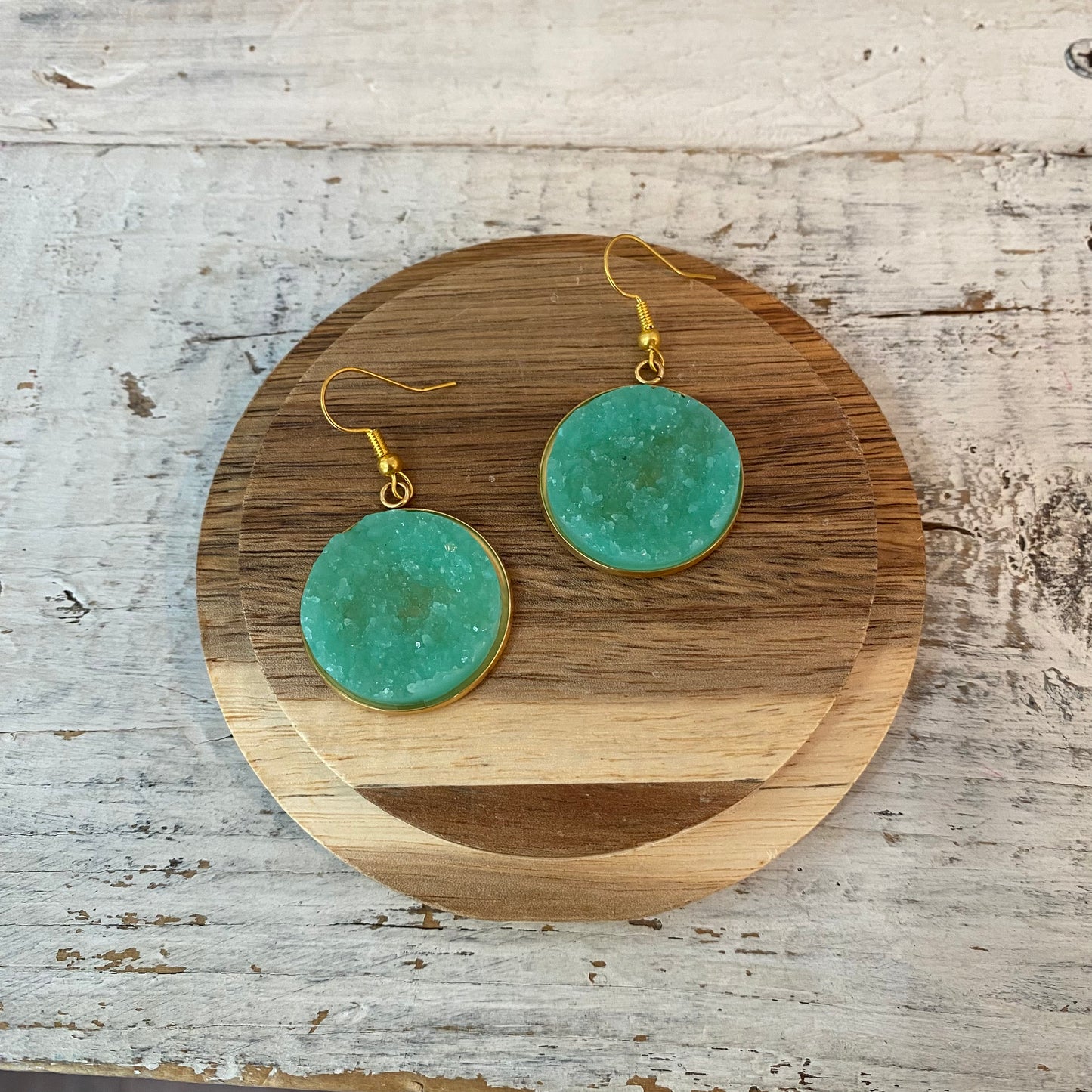 tiffany druzy drop (gold)
