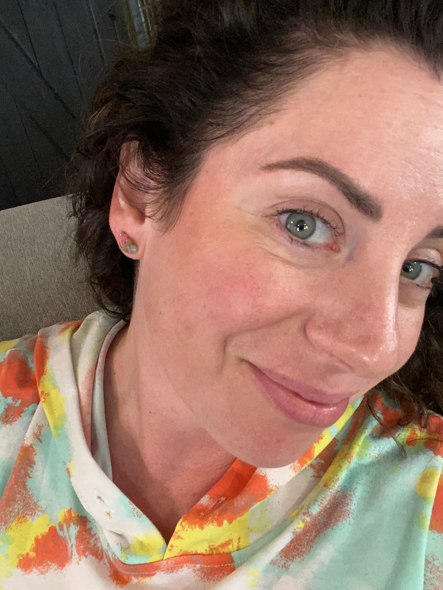 watermelon slice quartz studs