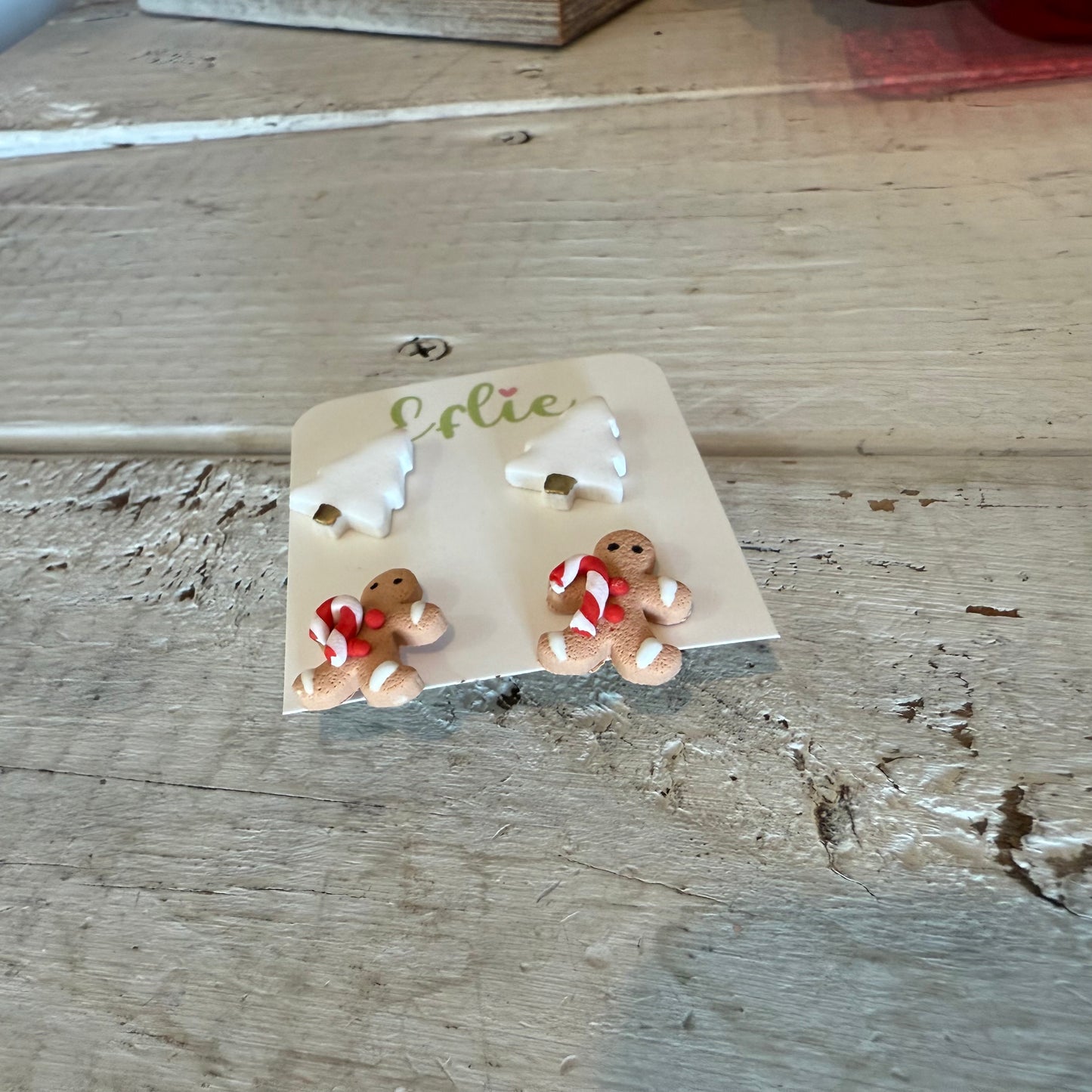White Christmas Stud Earrings Set