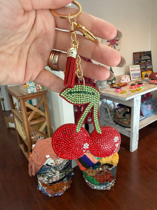 cherry bag charm