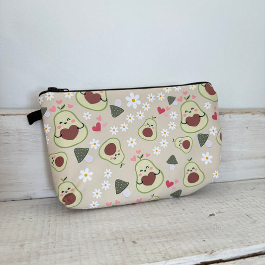 avocado & heart pouch