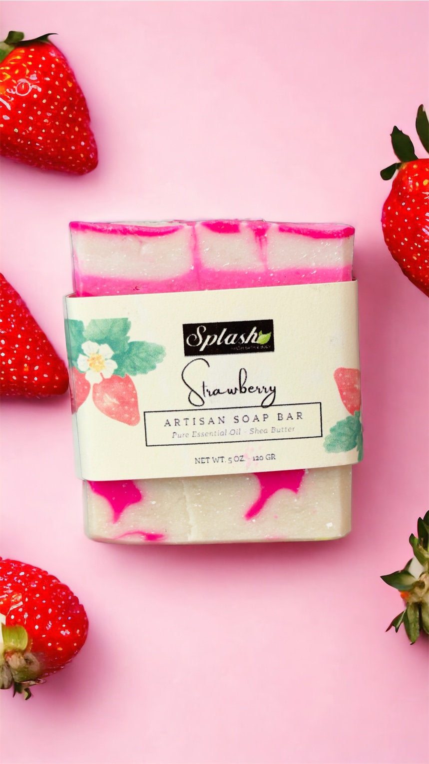 strawberry handcrafted soap by Splash