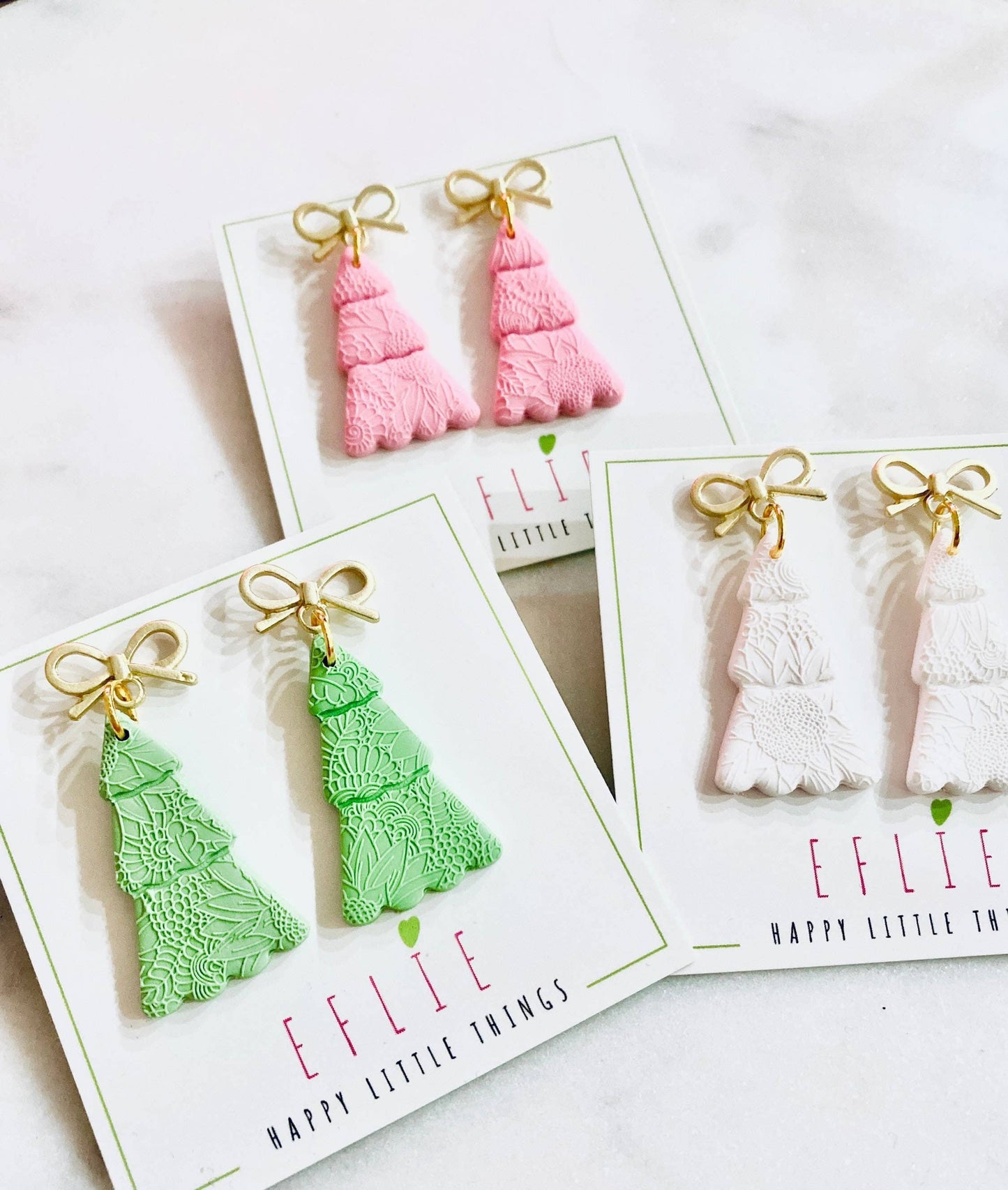 Handmade Christmas Tree Dangle Earrings Holiday Gift: I Want Them All!