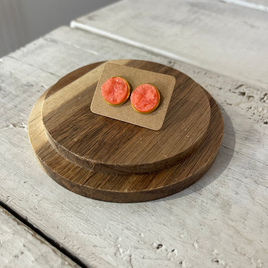 peachy pop stud earrings